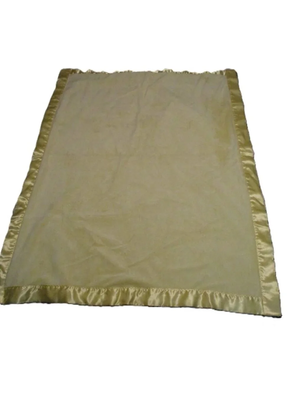 Vintage Baby Carters Solid Yellow Baby Blanket Satin Trim Back Security Lovey